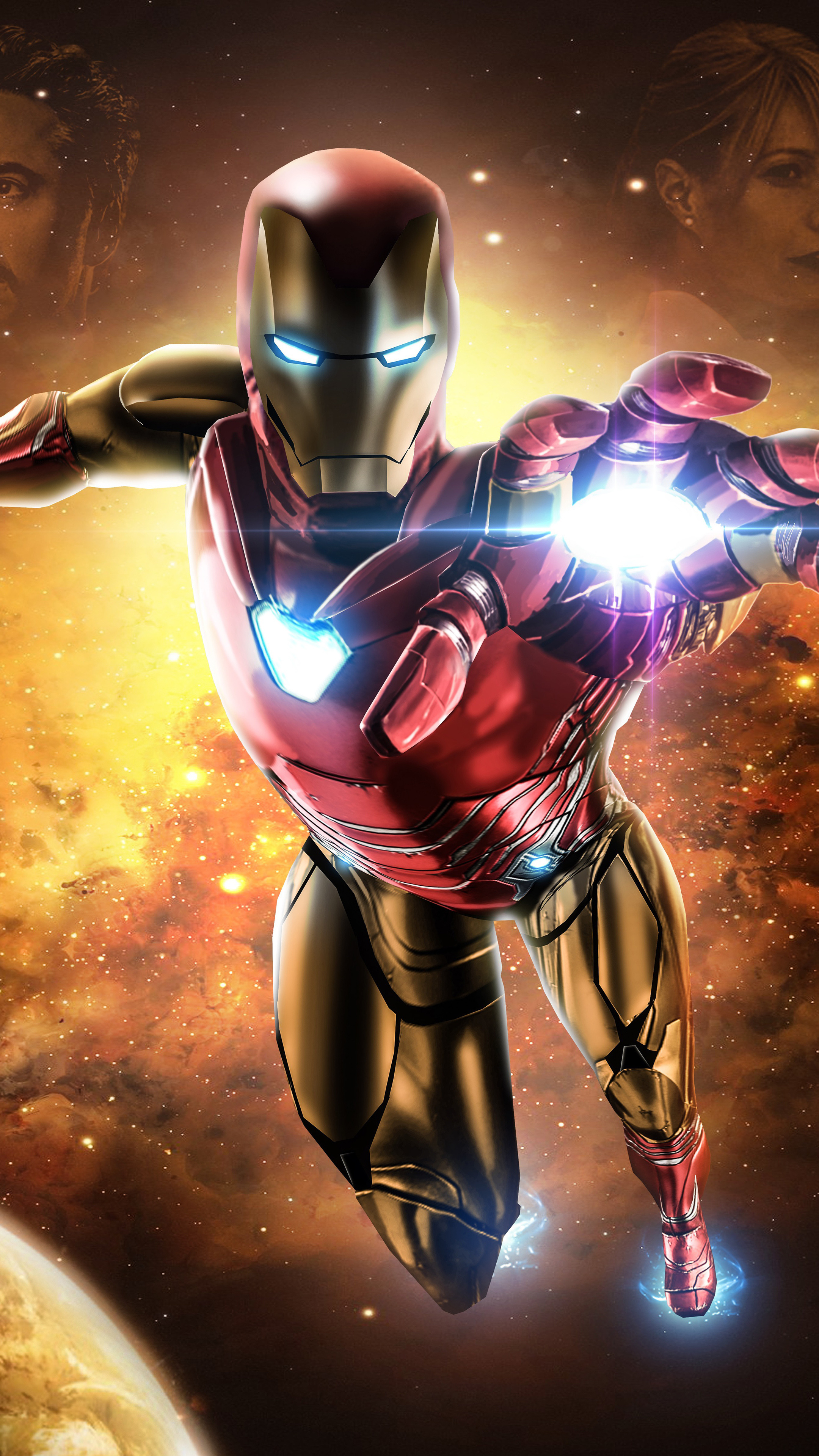 Iron Man: A billionaire industrialist and genius inventor, Tony Stark. 2160x3840 4K Background.
