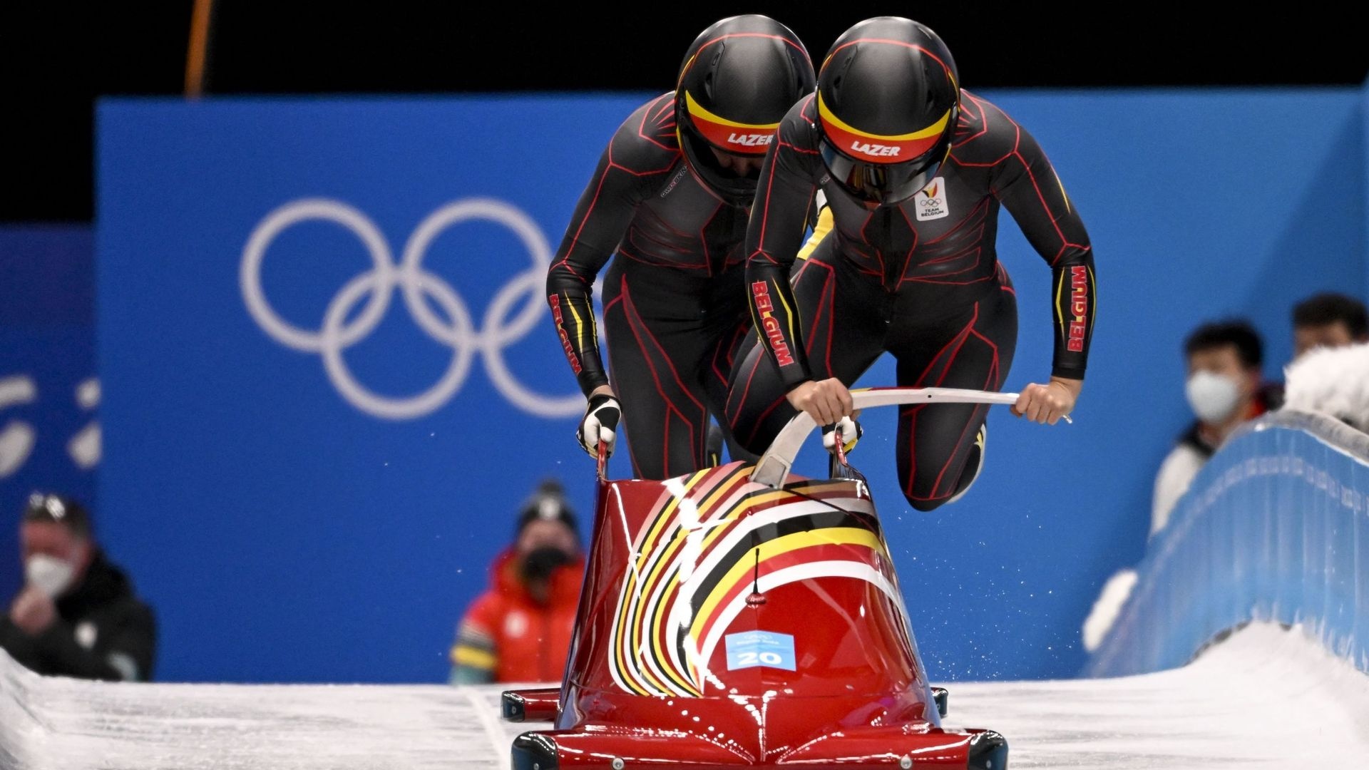 Bobsleigh: Beijing 2022 Winter Olympics, The two-man competitive event. 1920x1080 Full HD Background.