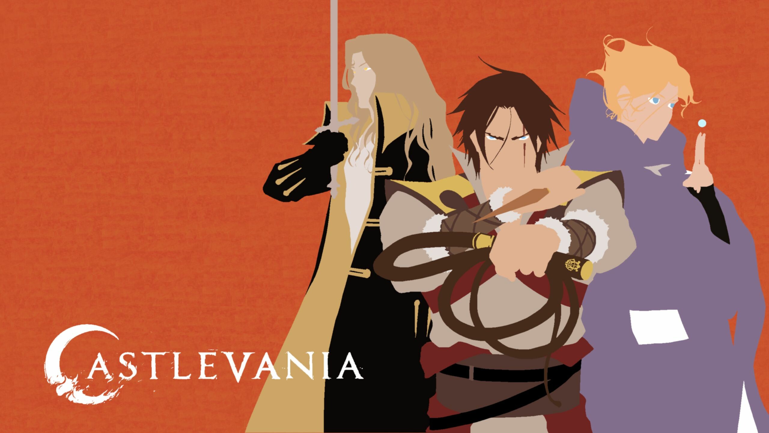Castlevania (Netflix): Trevor Belmont, Alucard and Sypha Belnades, defending the nation of Wallachia from Dracula and his minions. 2560x1440 HD Wallpaper.