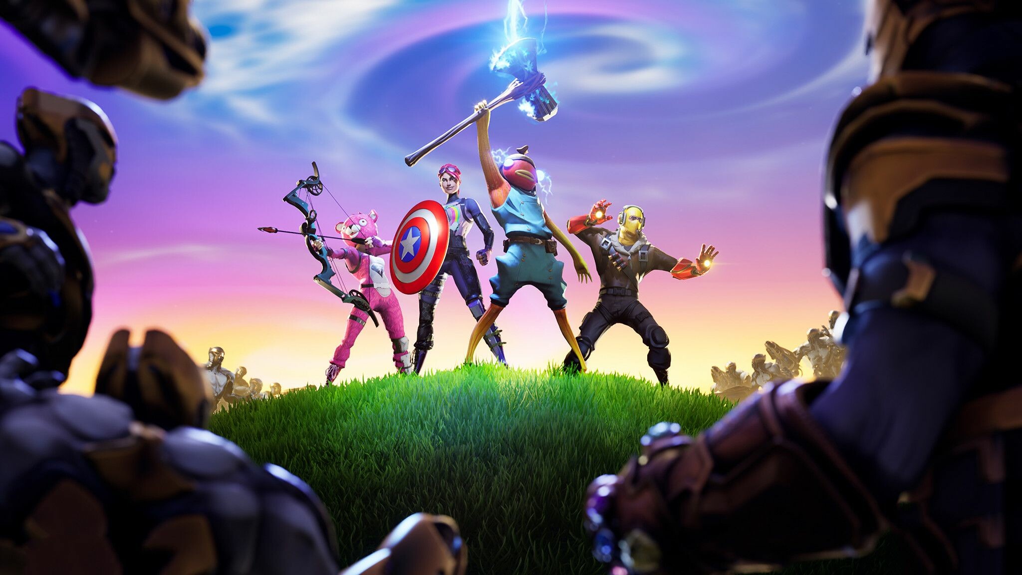 Fortnite: A popular free-to-play PC game, Distinguishes itself with cartoon-style graphics. 2050x1160 HD Wallpaper.