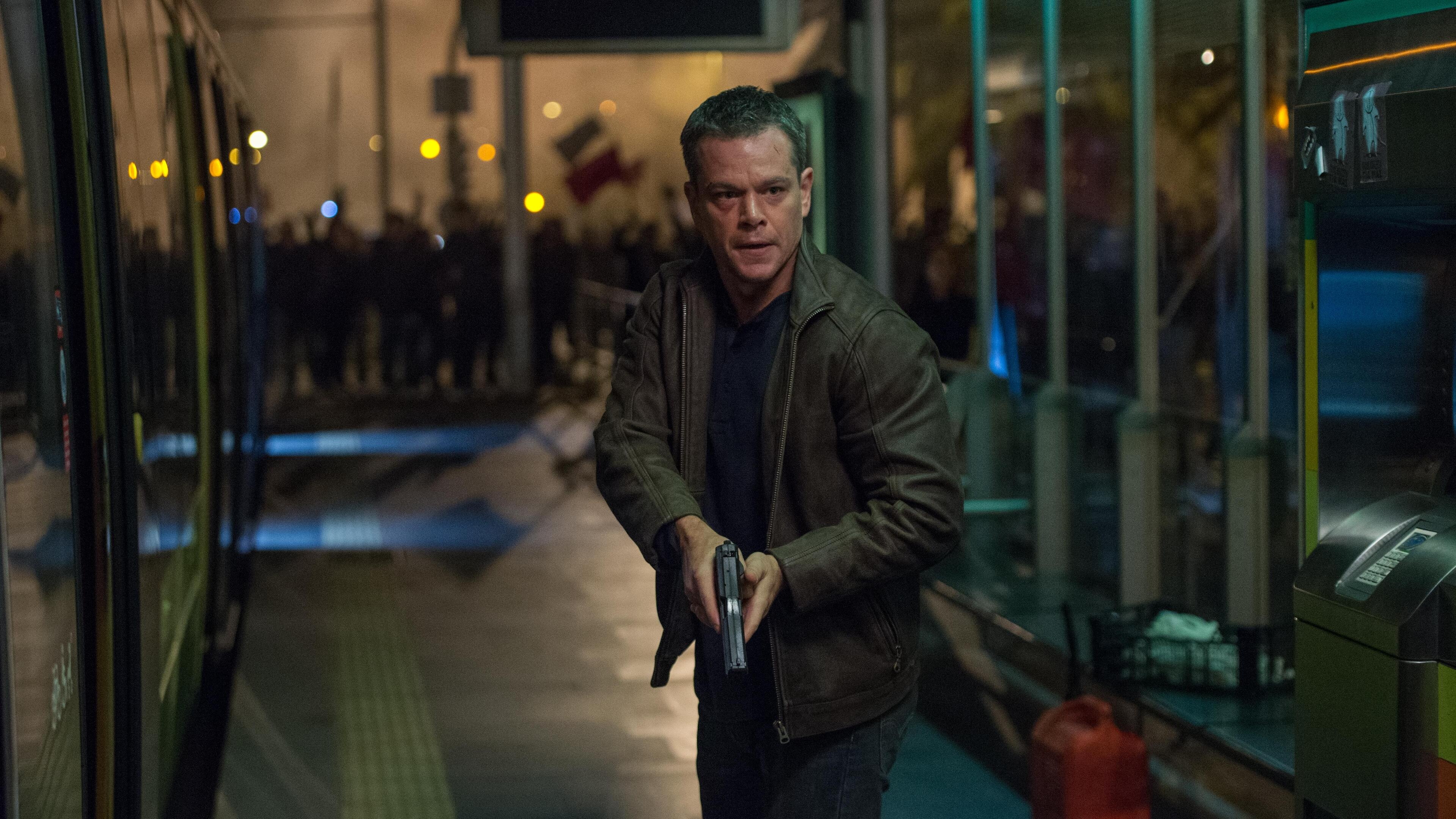 The Bourne: Matt Damon, as a fictional character created by author Robert Ludlum. 3840x2160 4K Wallpaper.