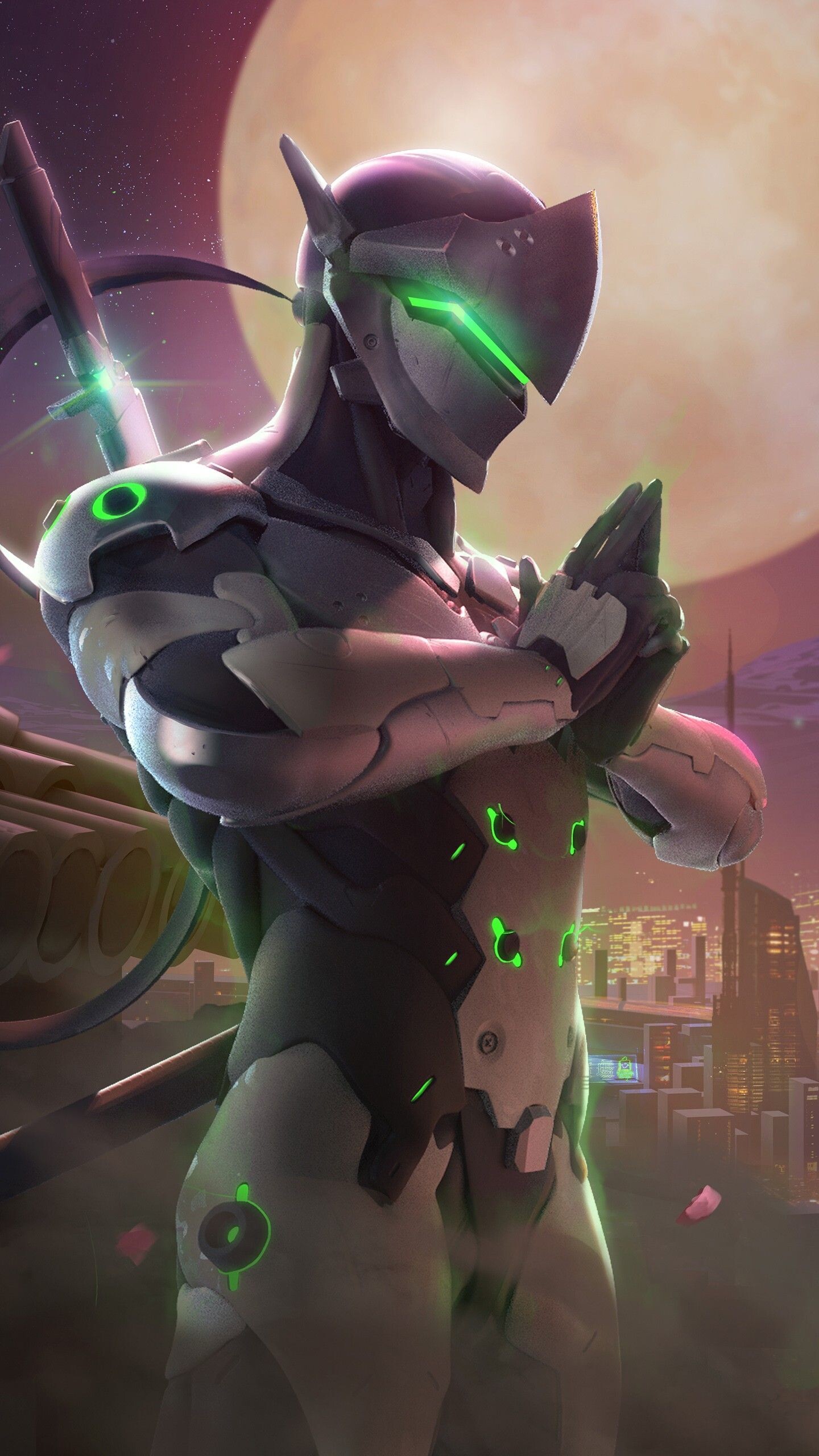 Genji: Deflect can be used to turn around everything from Pharah's Barrage to Cassidy's Deadeye. 1440x2560 HD Background.