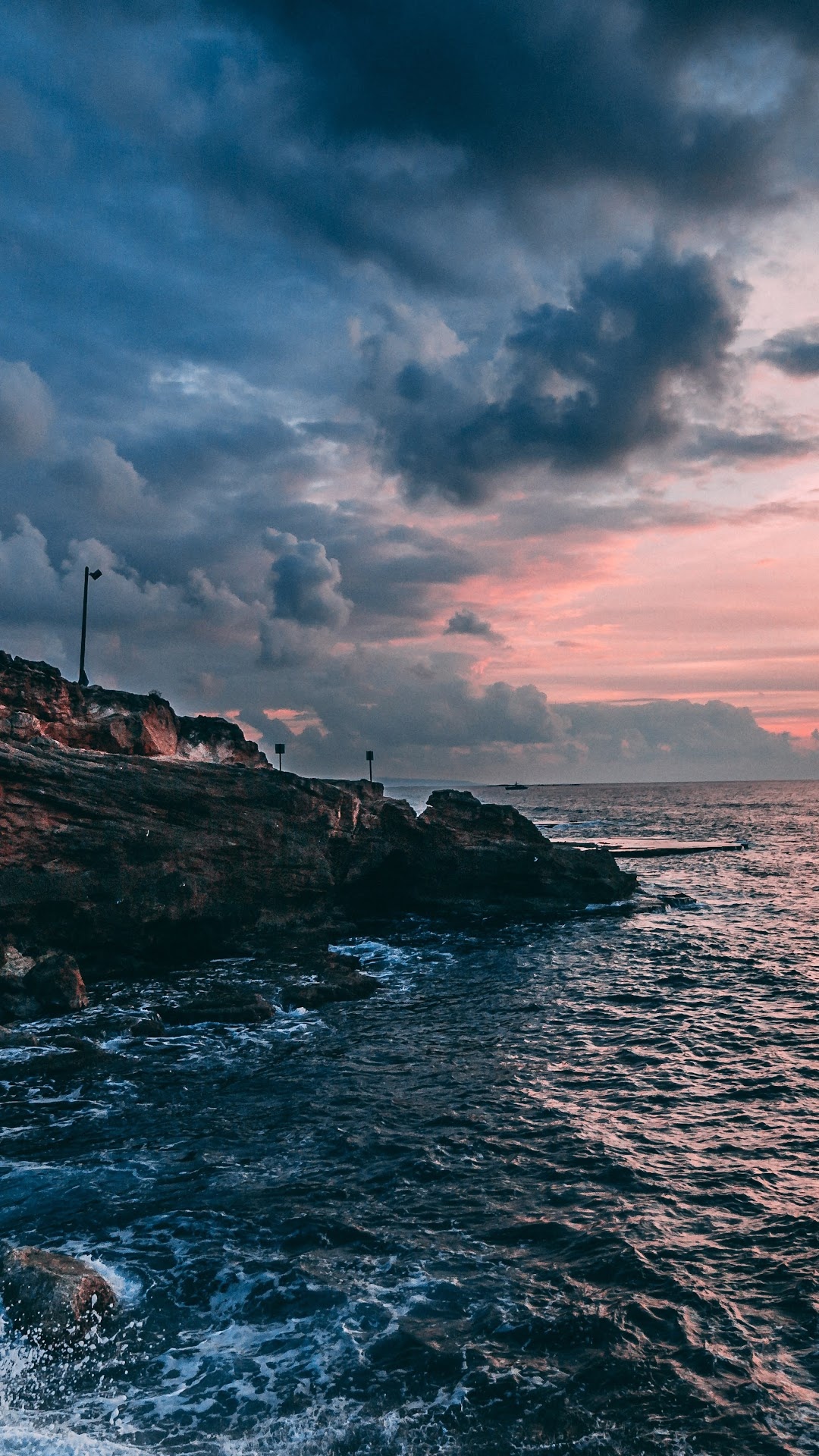 Seascape bay sunset, Sea nature, Sky clouds, 1080x1920 Full HD Phone