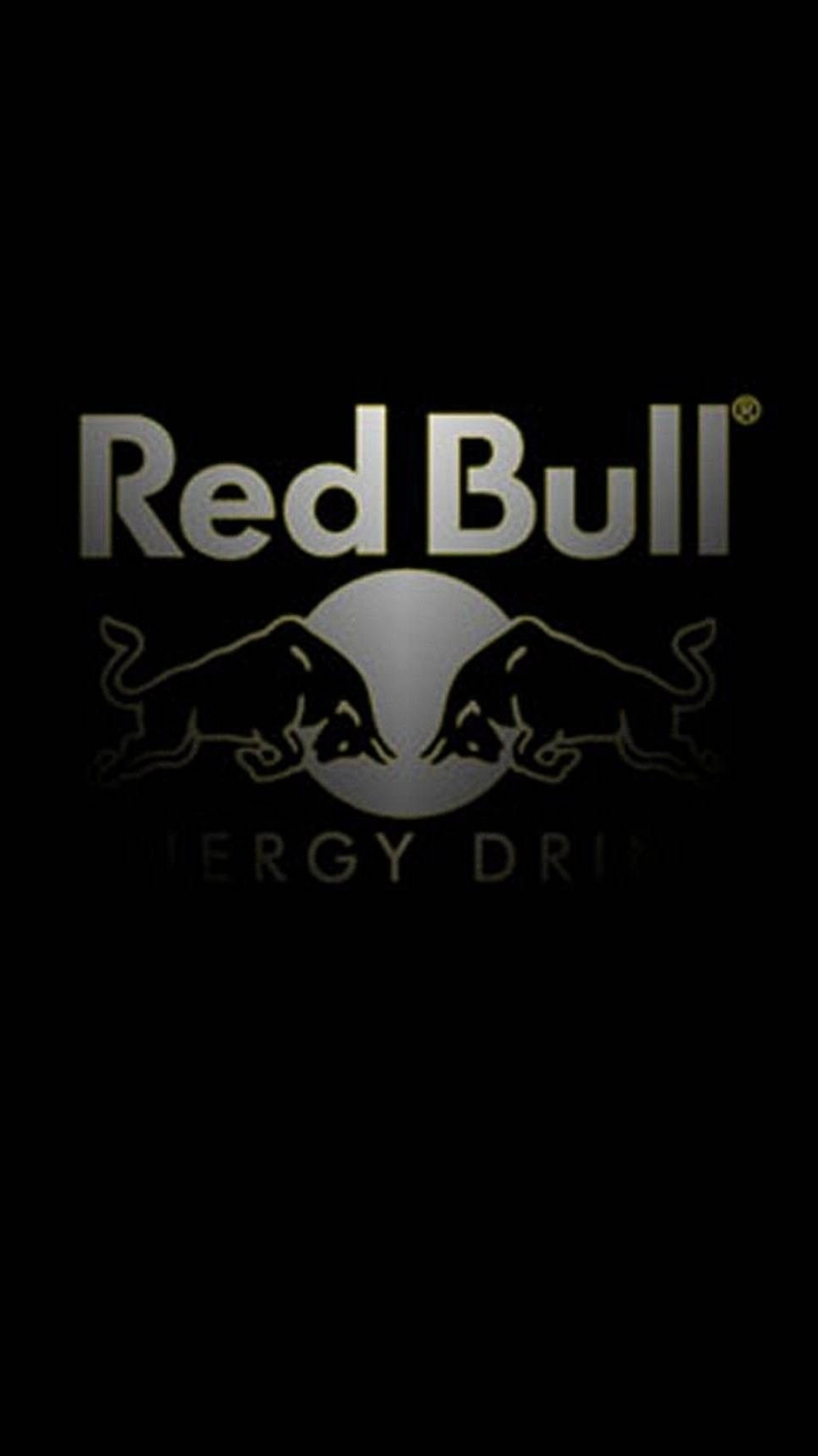 Red Bull Logo: A drink containing sugar, taurine, glucuronolactone and caffeine, Monochrome. 1080x1920 Full HD Background.