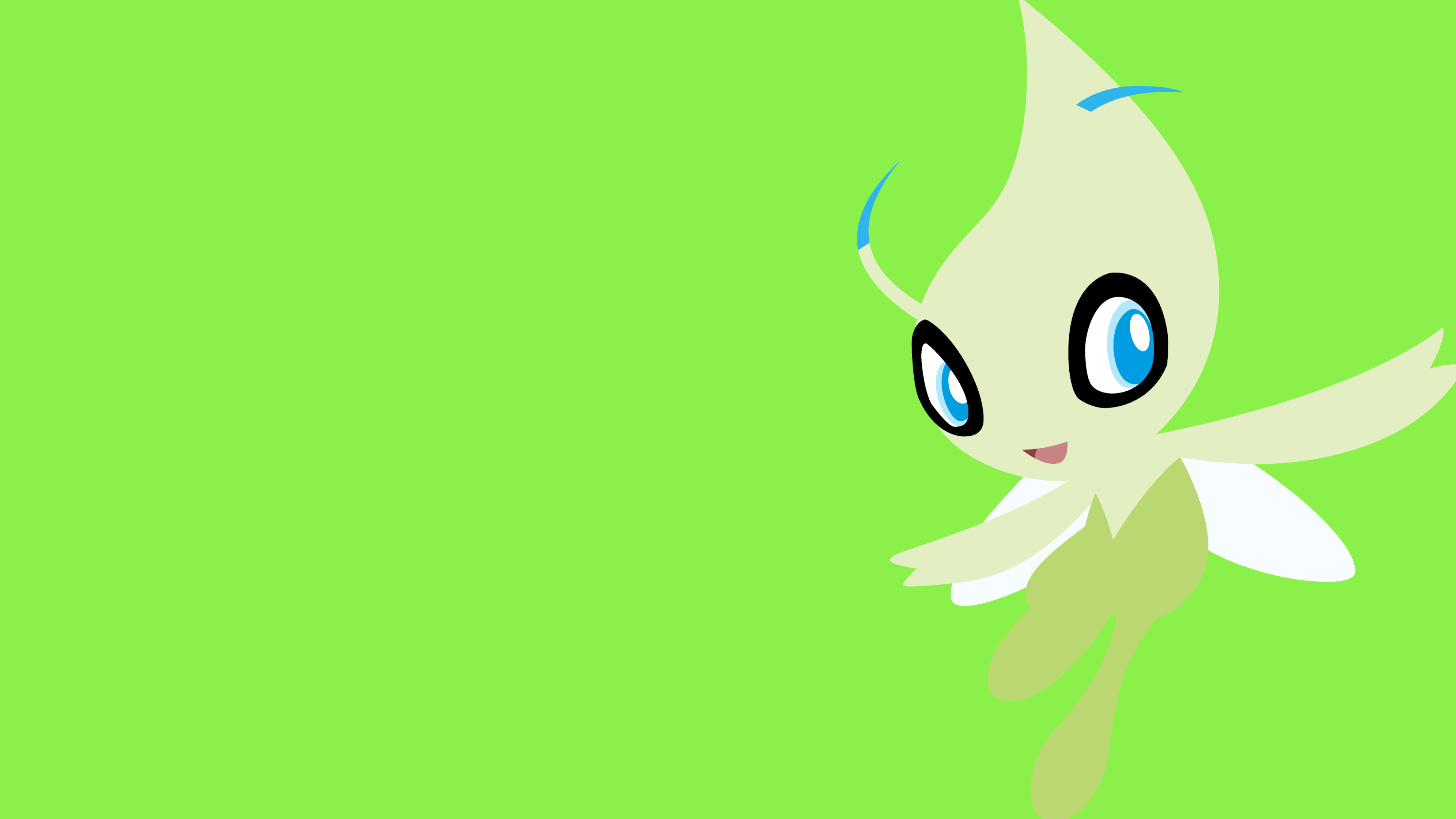 Grass (Pokemon): Celebi, A Psychic type, Wanders across time, Plants flourish in the forests in which it has appeared. 3840x2160 4K Wallpaper.