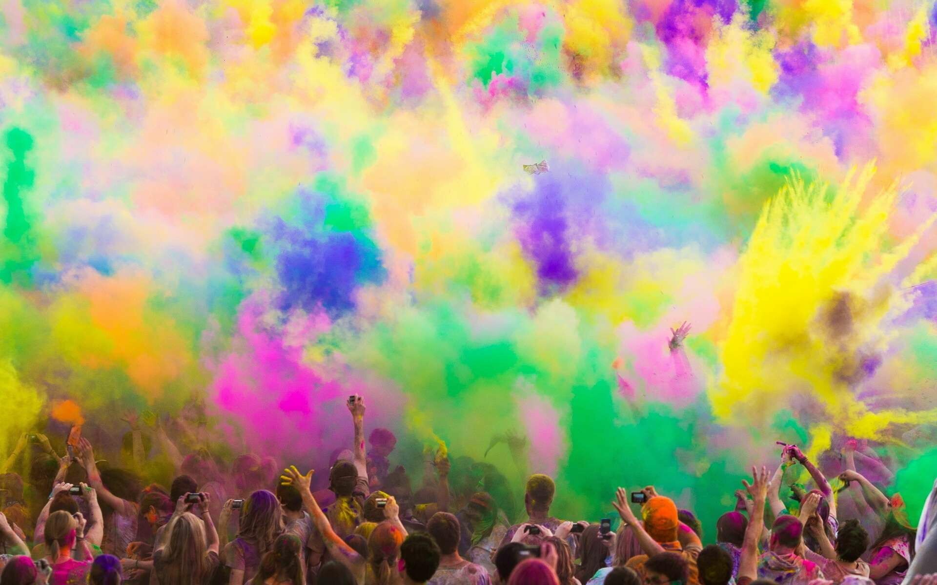 Festival: Holi, Celebrated by many Hindus around the world. 1920x1200 HD Background.