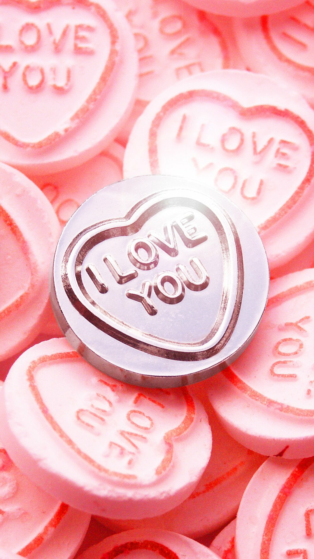 Sweets: Conversation hearts, Small heart-shaped sugar candies sold around Valentine's Day. 1080x1920 Full HD Wallpaper.