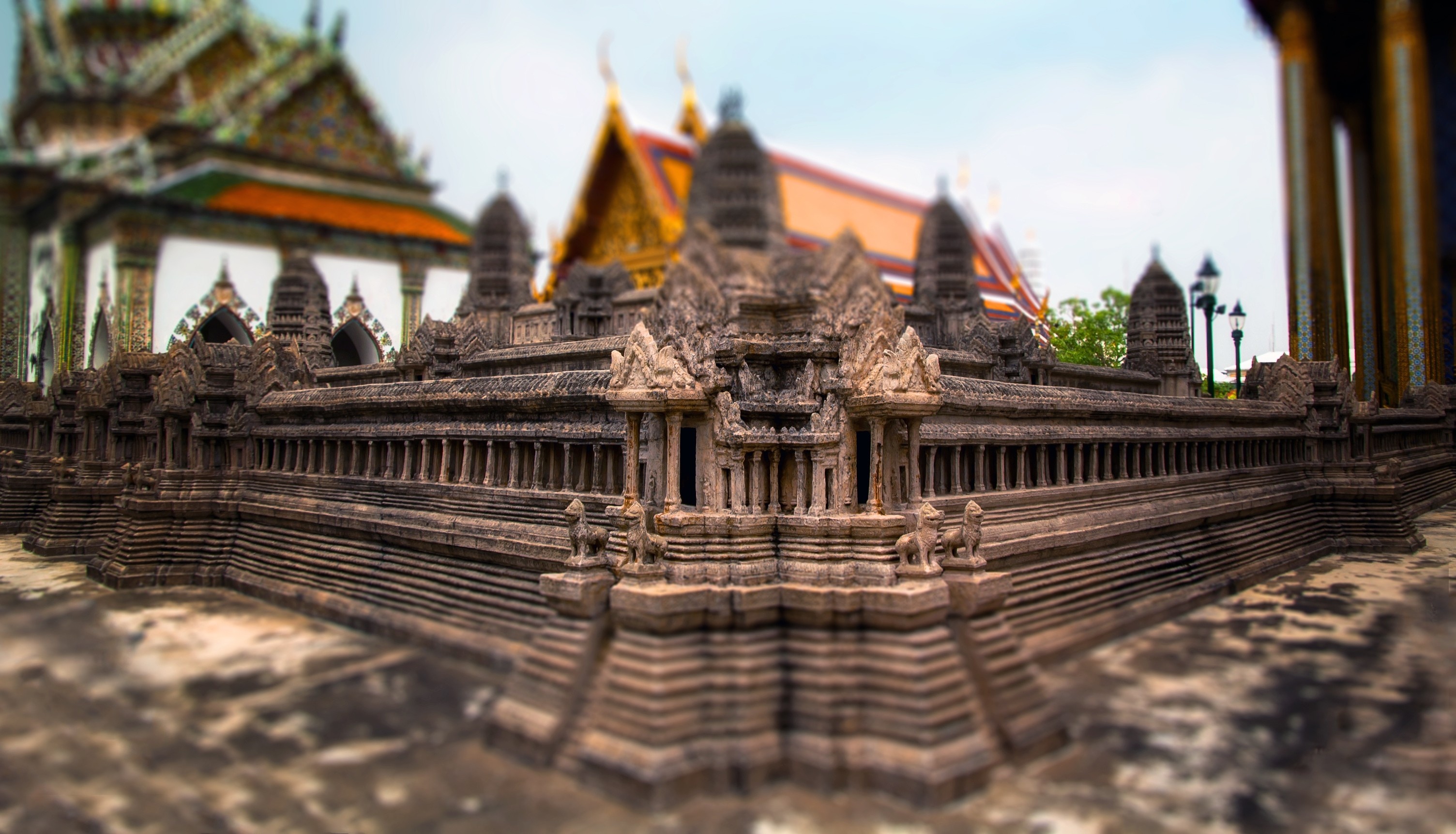 Angkor temples, Miniature replicas, Siem Reap souvenir, Angkor Park, 3010x1730 HD Desktop