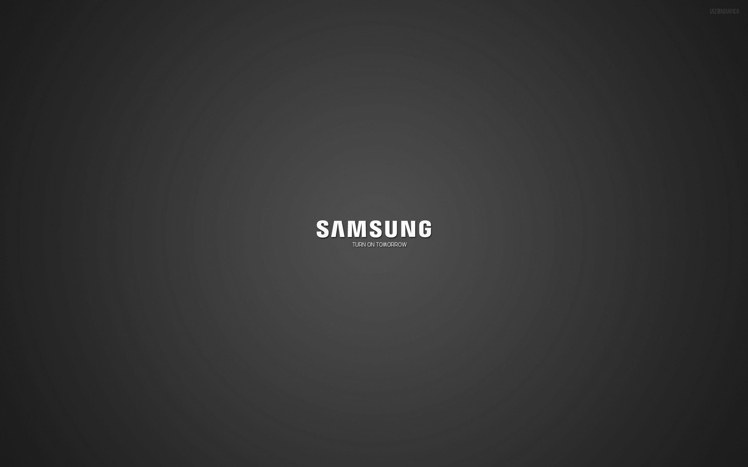 Samsung: Black and white, Logo, Minimalistic, A South Korean manufacturer. 2560x1600 HD Wallpaper.