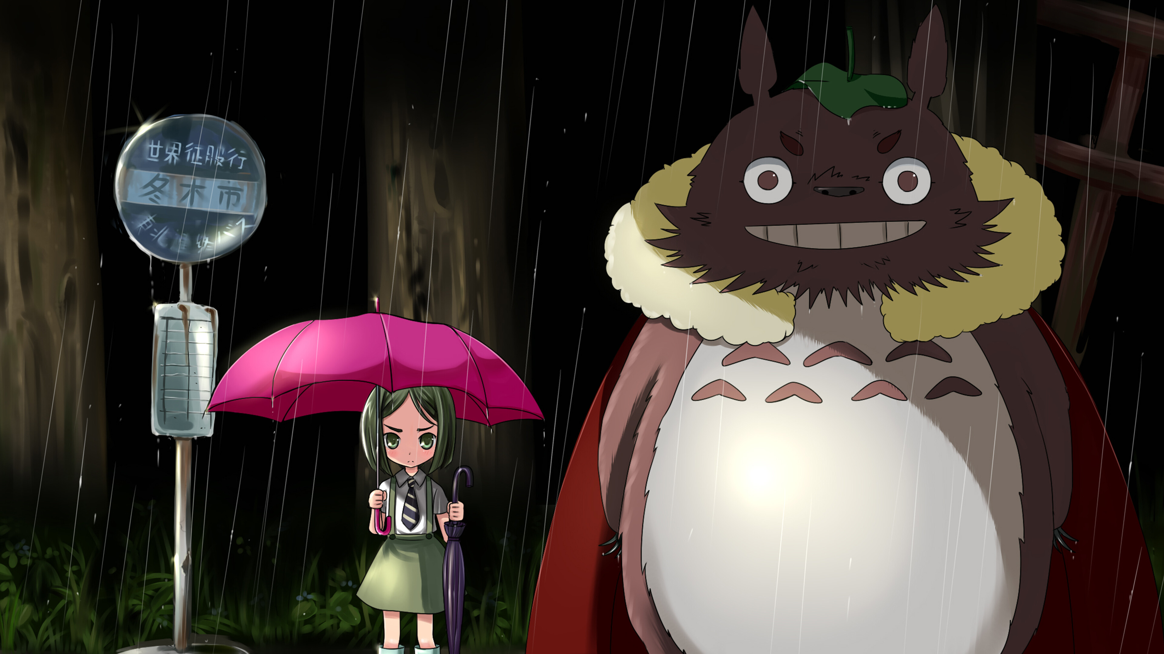 My Neighbor Totoro: Satsuki, The daughter of university professor Tatsuo Kusakabe. 3840x2160 4K Background.