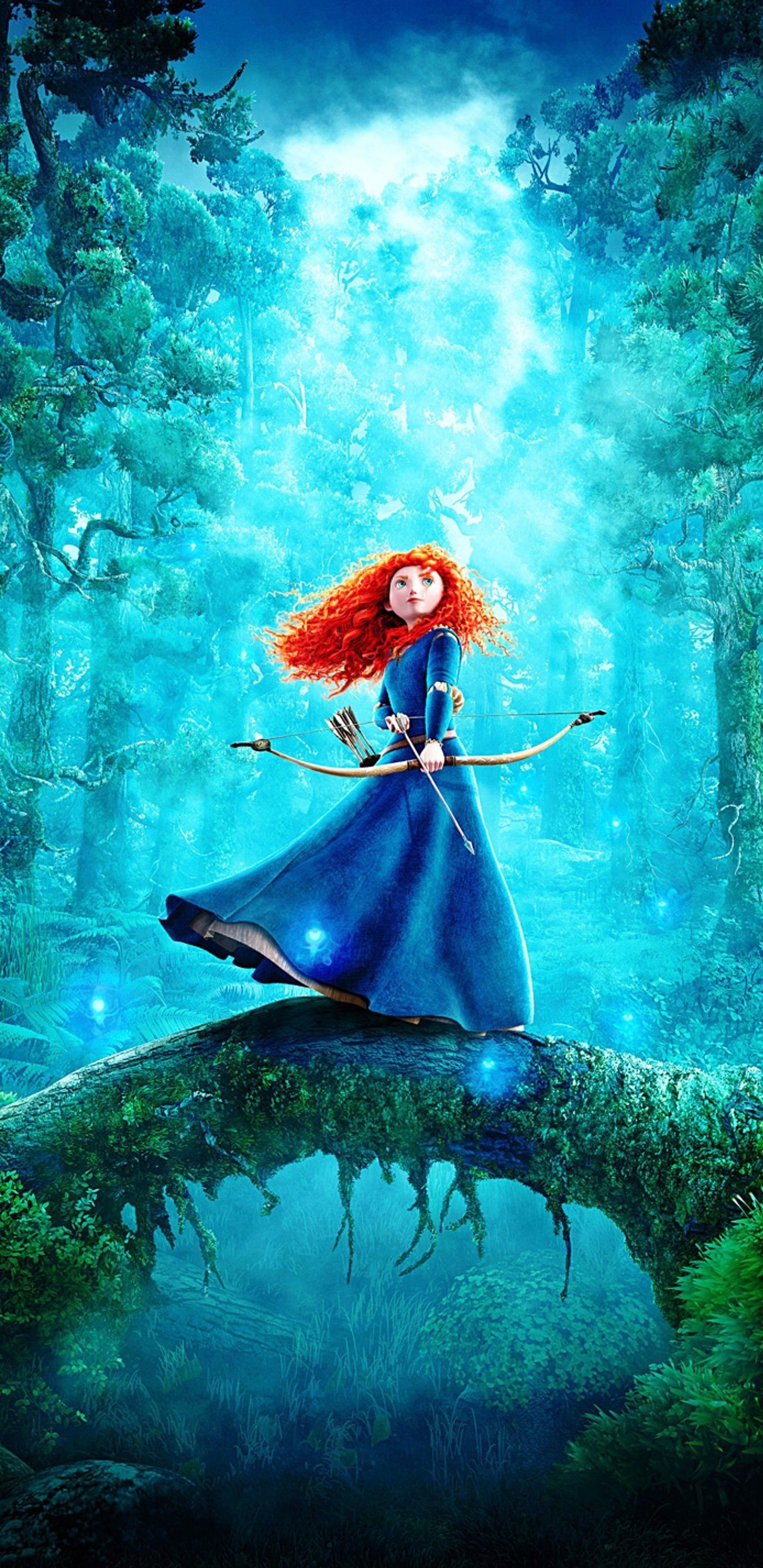 Brave (Disney): The story of Princess Merida of DunBroch, who defies an age-old custom, causing chaos in the kingdom by expressing the desire not to be betrothed. 1440x2960 HD Background.
