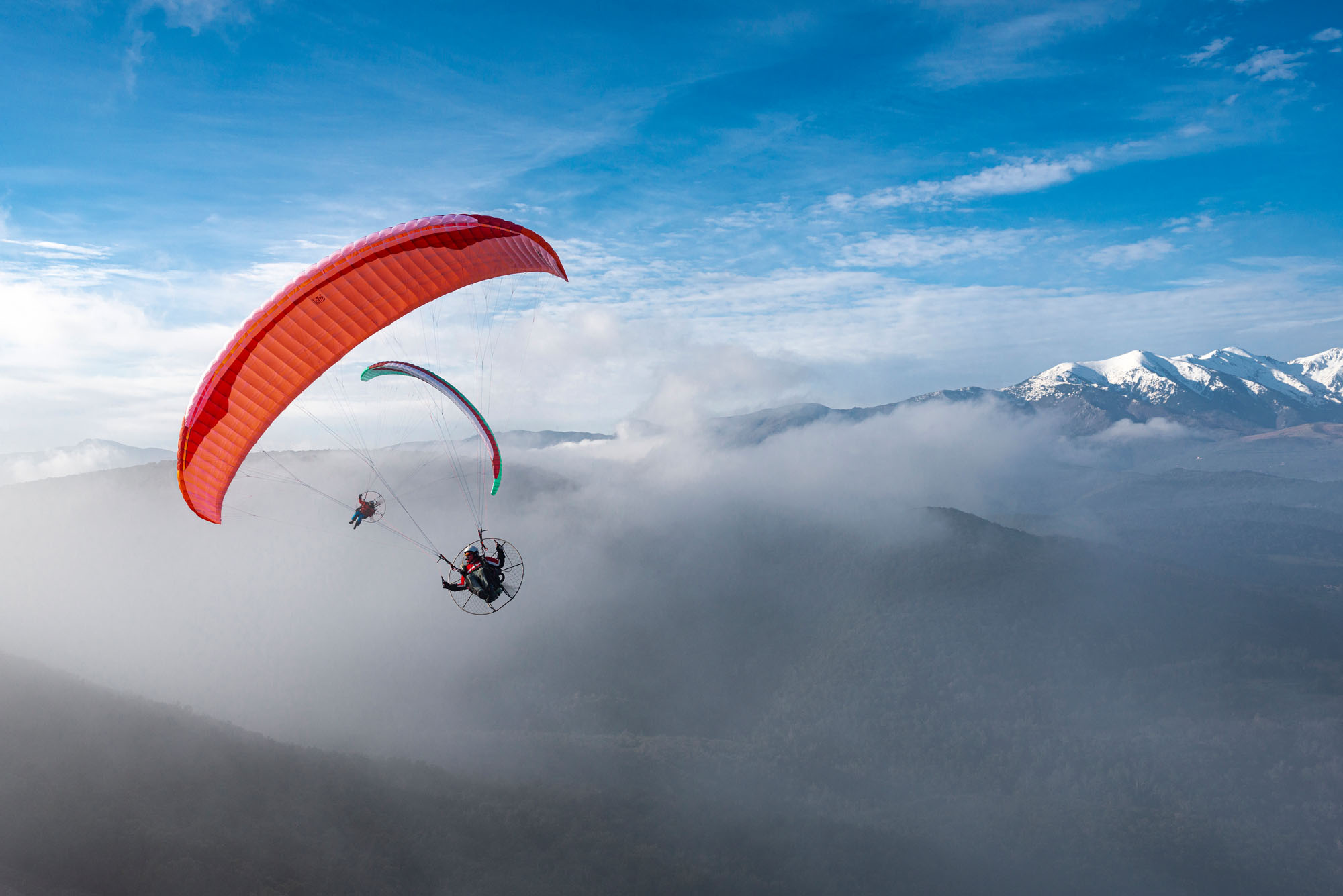 Paramotoring: Vantage 3 paraglider, Intermediate paramotor wing, Foot launch extreme maneuvers glider. 2000x1340 HD Wallpaper.