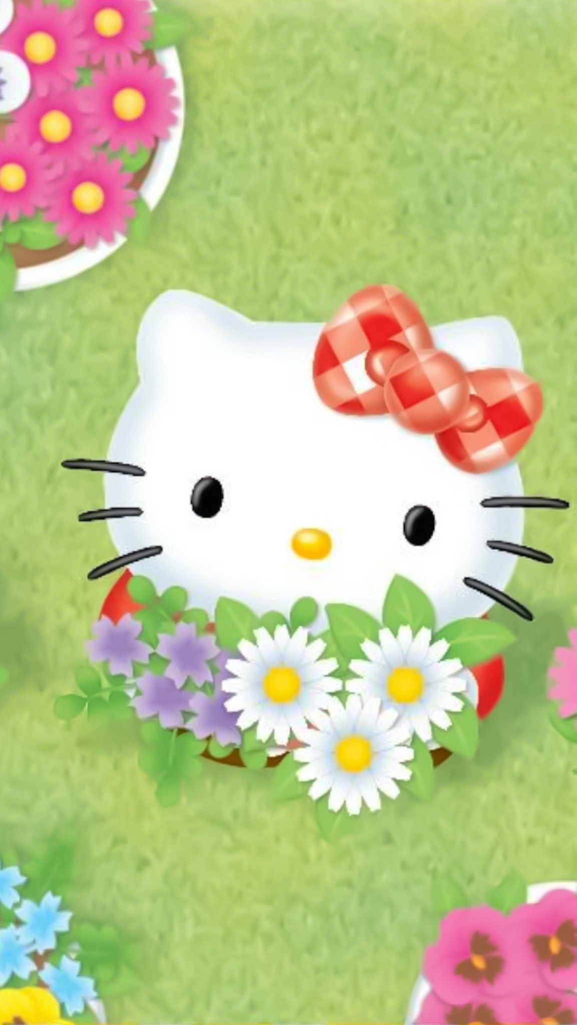 Flowers, Hello Kitty Spring Wallpaper, 1160x2050 HD Handy