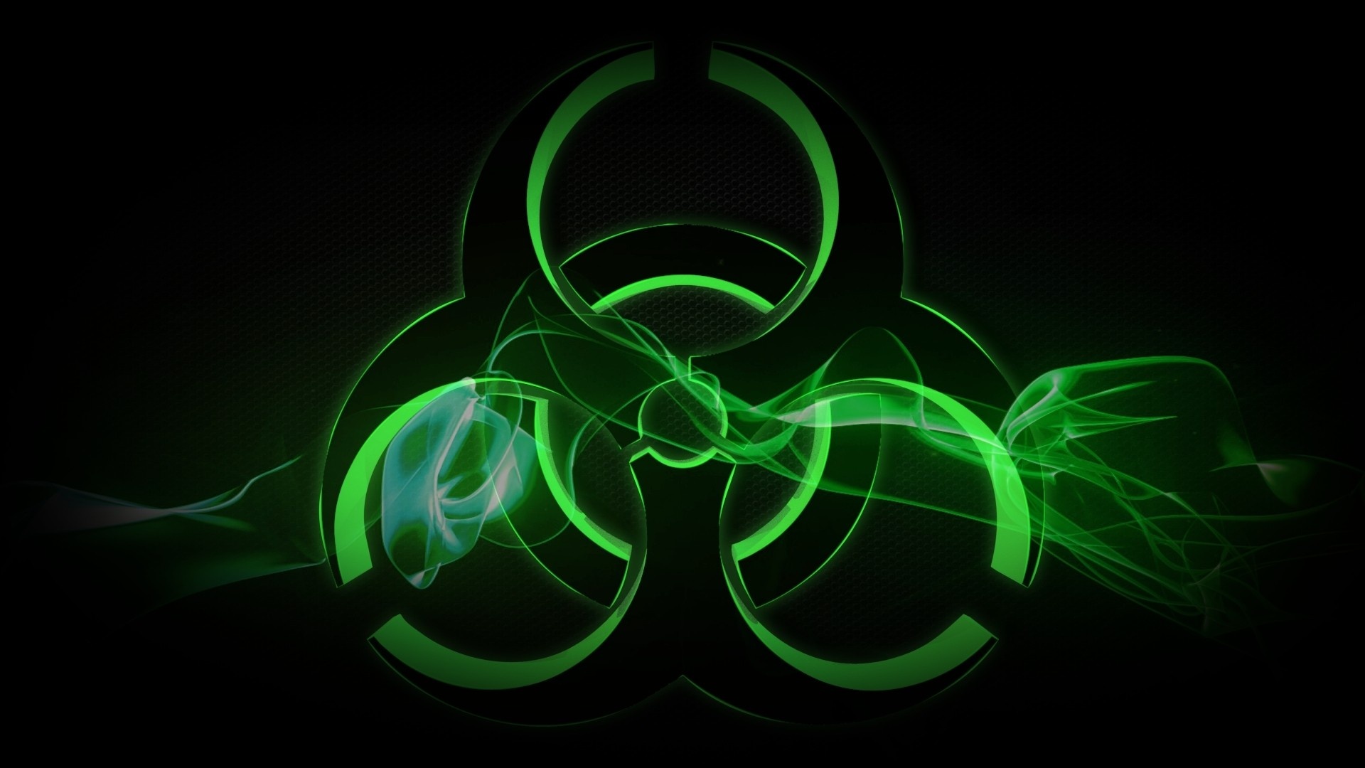 Green Biohazard: A warning, so that those potentially exposed to the substances will know to take precautions. 1920x1080 Full HD Background.