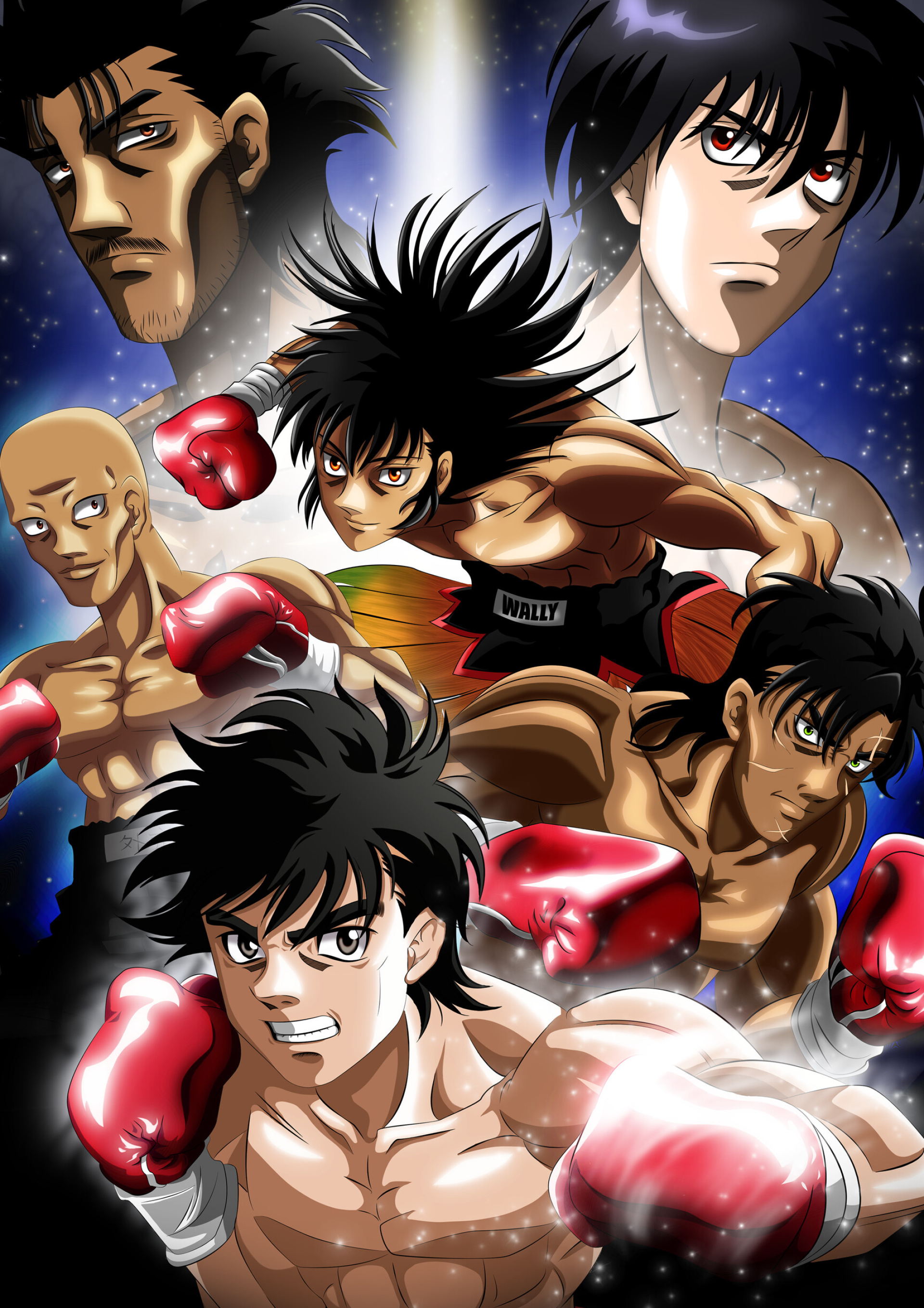 Hajime no Ippo artwork, ArtStation post, Asian champions' survival match, Asian martial arts anime, 1920x2720 HD Phone