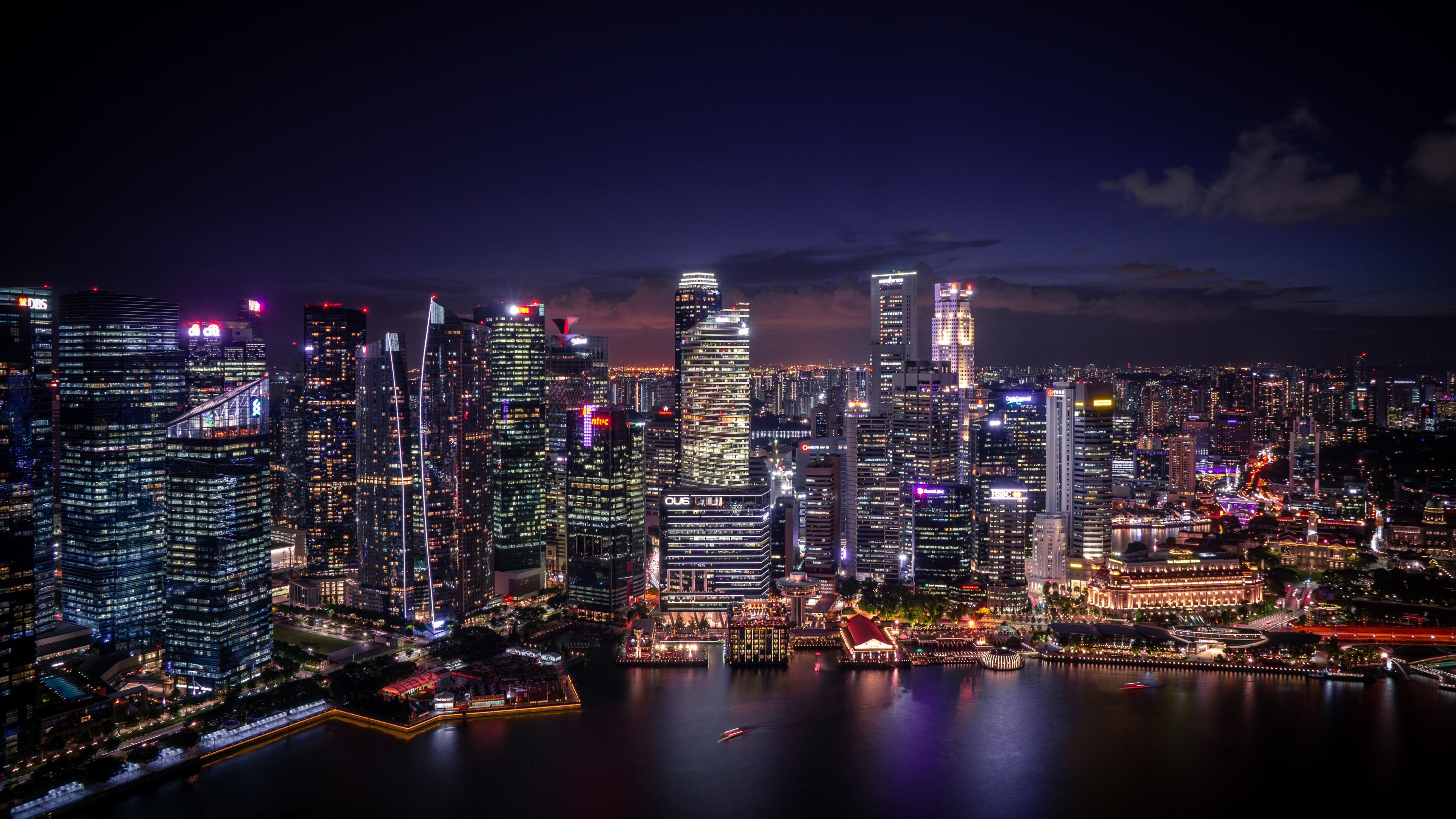Singapore Skyline, Cityscape Modern Architecture, Skyscrapers, 3840x2160 4K Desktop