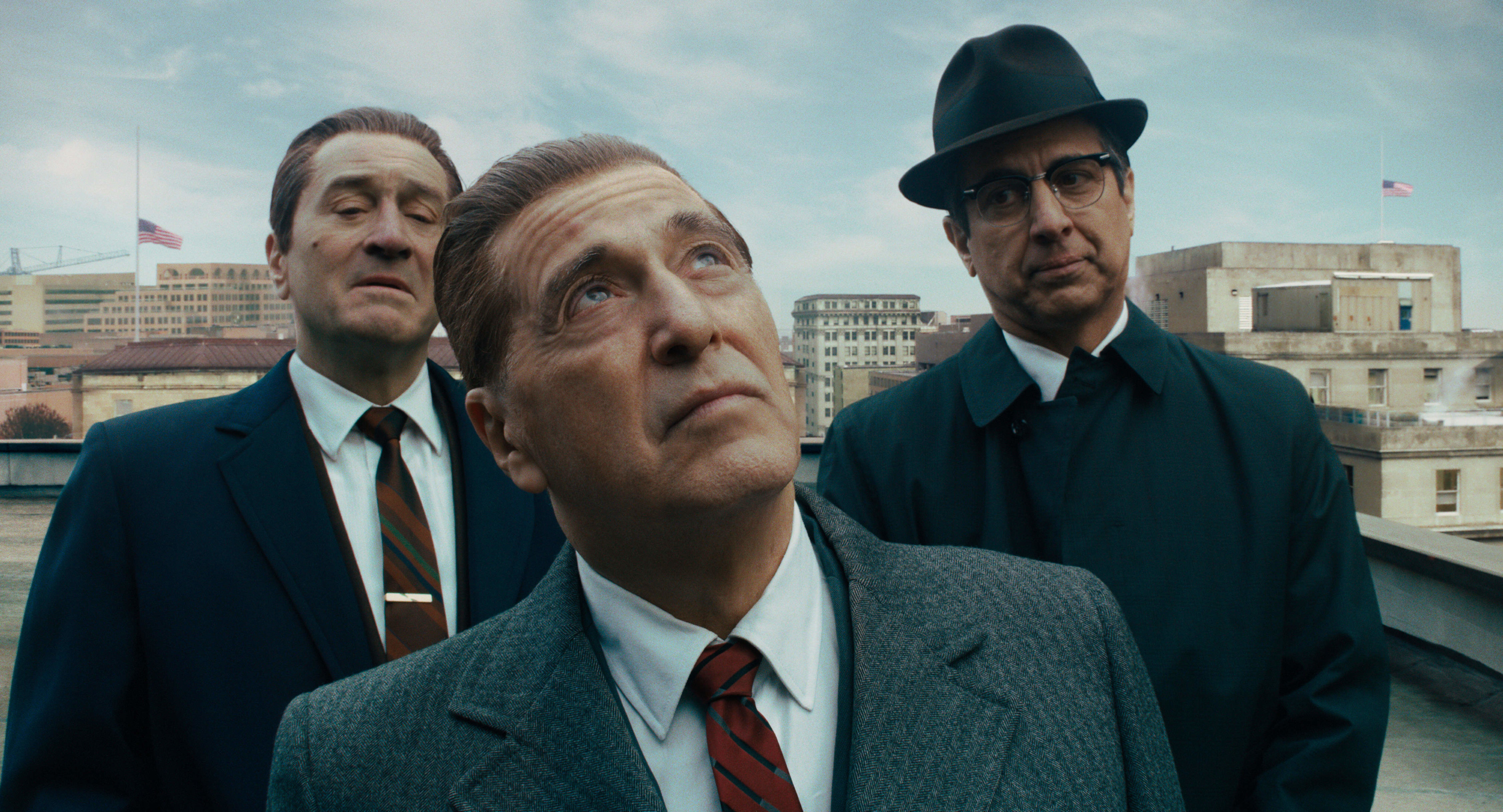 The Irishman (Movie): The movie stars Robert De Niro, Al Pacino, and Joe Pesci. 3000x1630 HD Background.