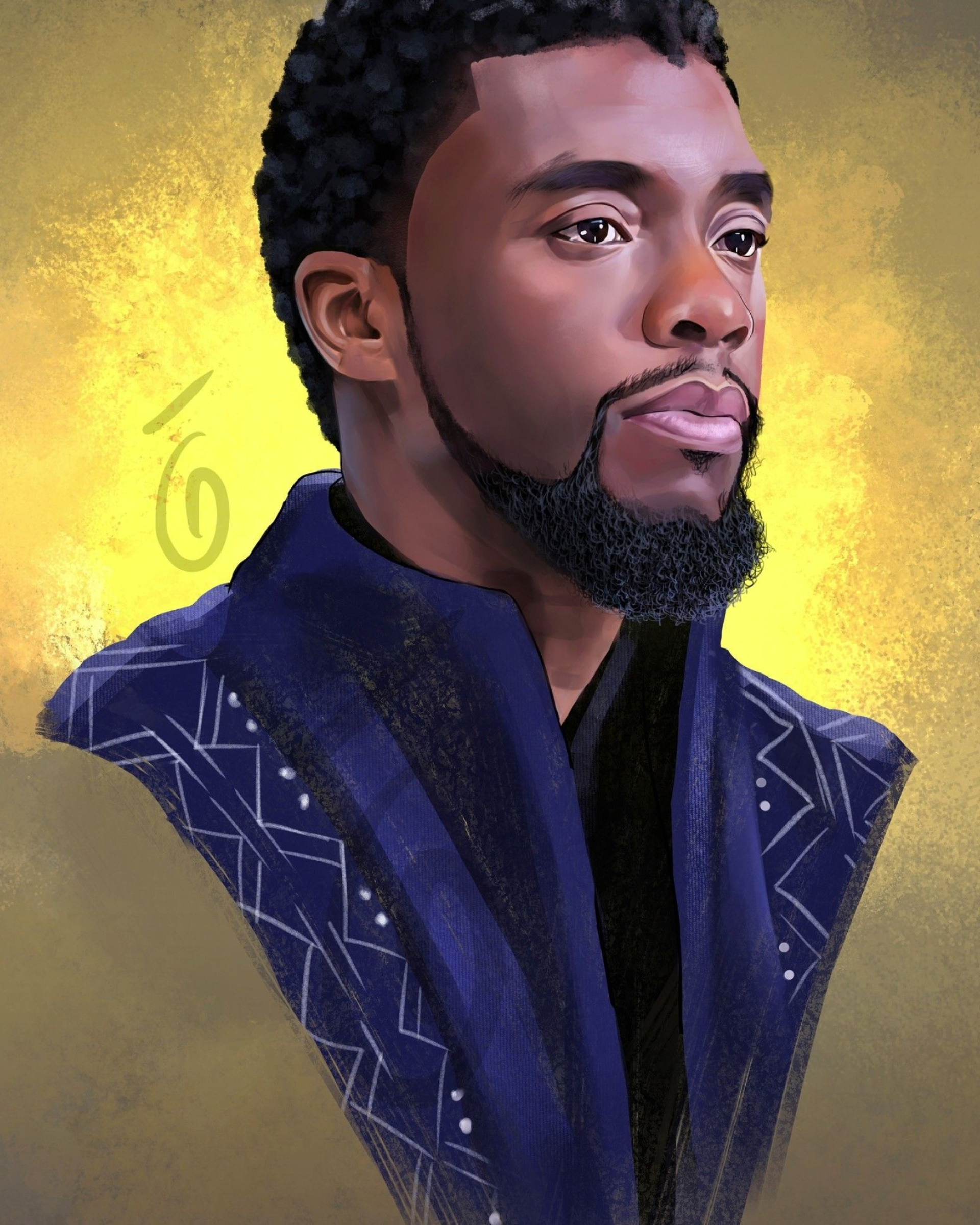T'Challa, Portrait artwork, Clinggh artist, Black Panther character, 1920x2400 HD Phone