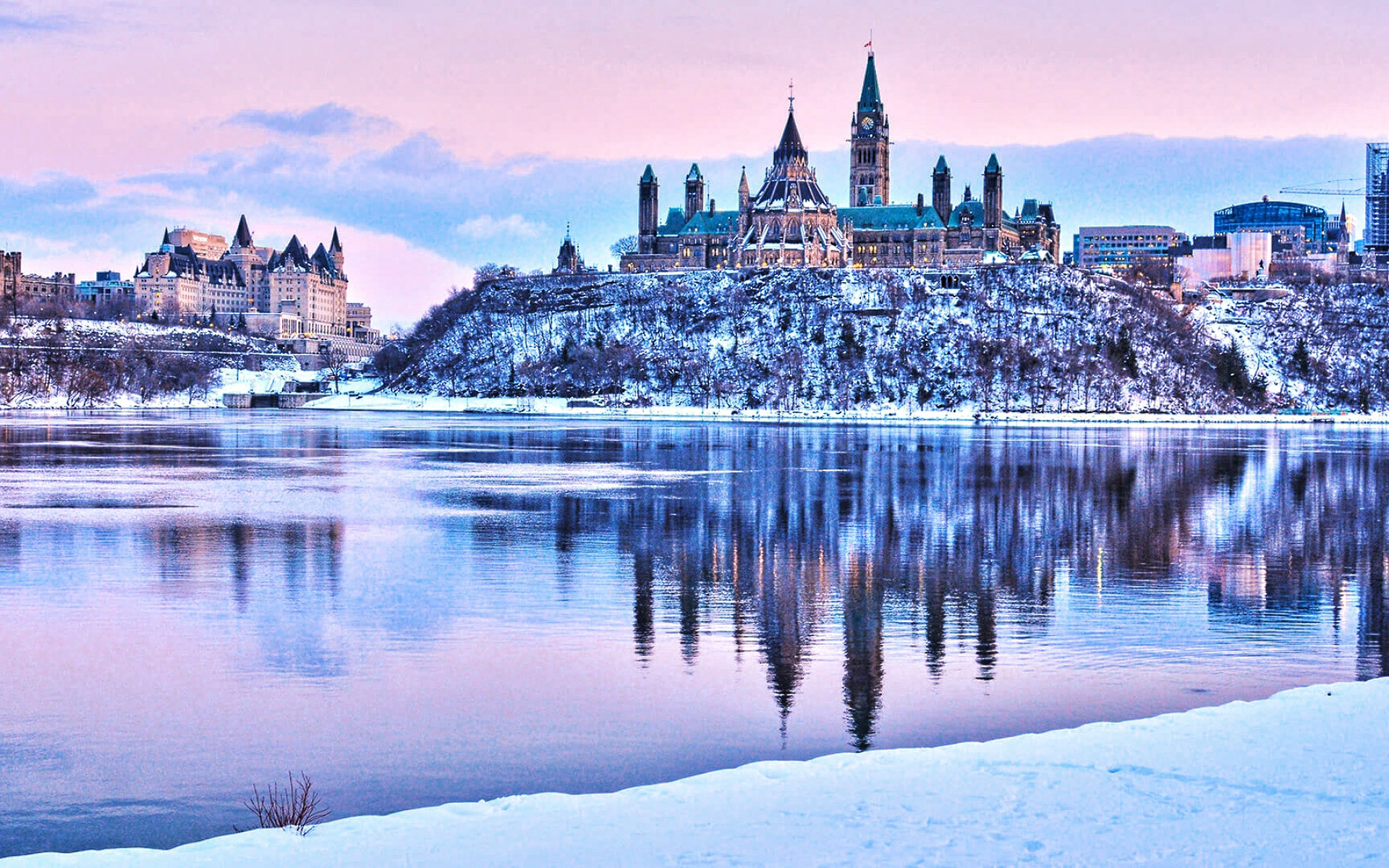 Ottawa, Parliament Hill winter, Kanadische Stdte, Stadtlandschaften, 1920x1200 HD Desktop