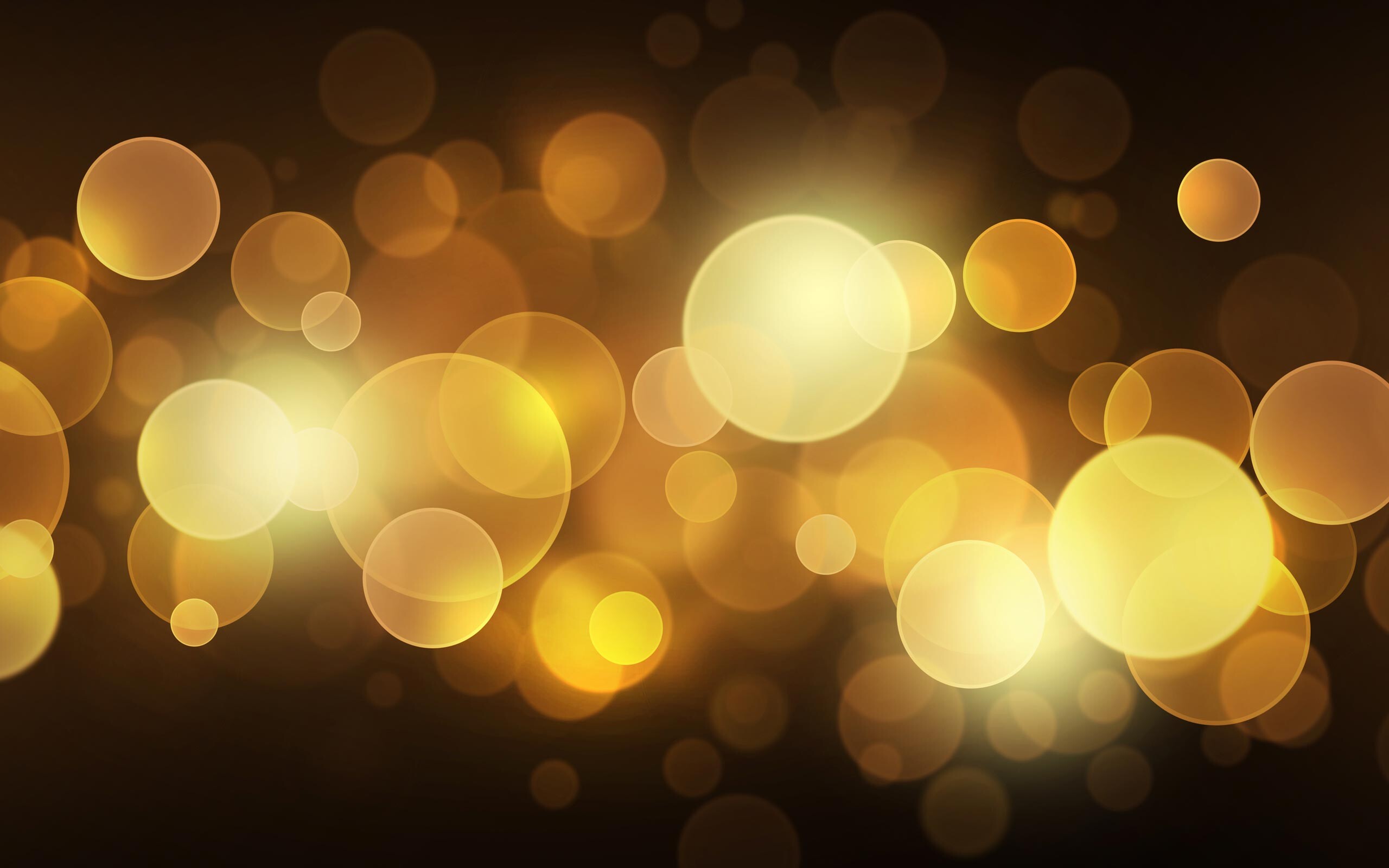 Gold Lights: Blurred abstract light through the window glass, Bokeh effect, Tints and shades. 2560x1600 HD Background.