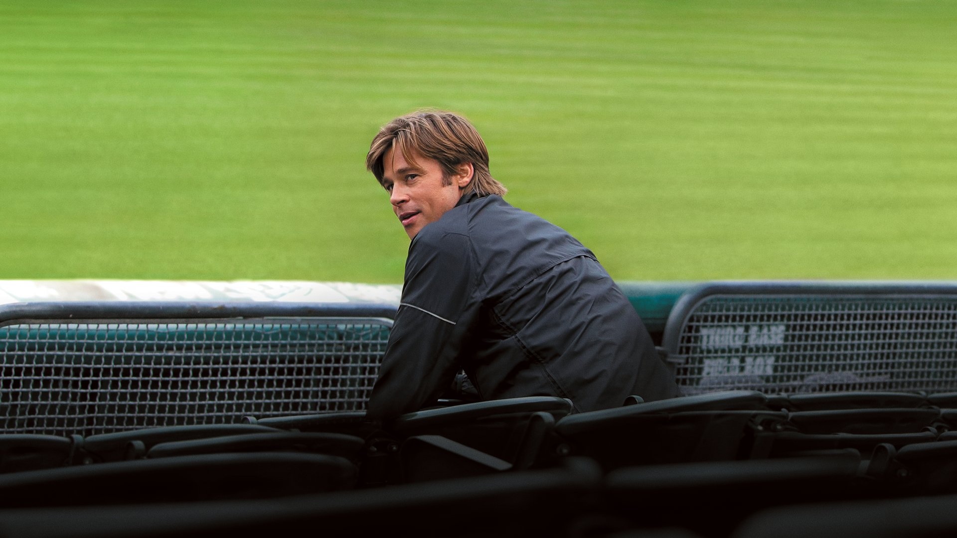 Moneyball: The film is based on the 2003 nonfiction book by Michael Lewis, Brad Pitt. 1920x1080 Full HD Background.
