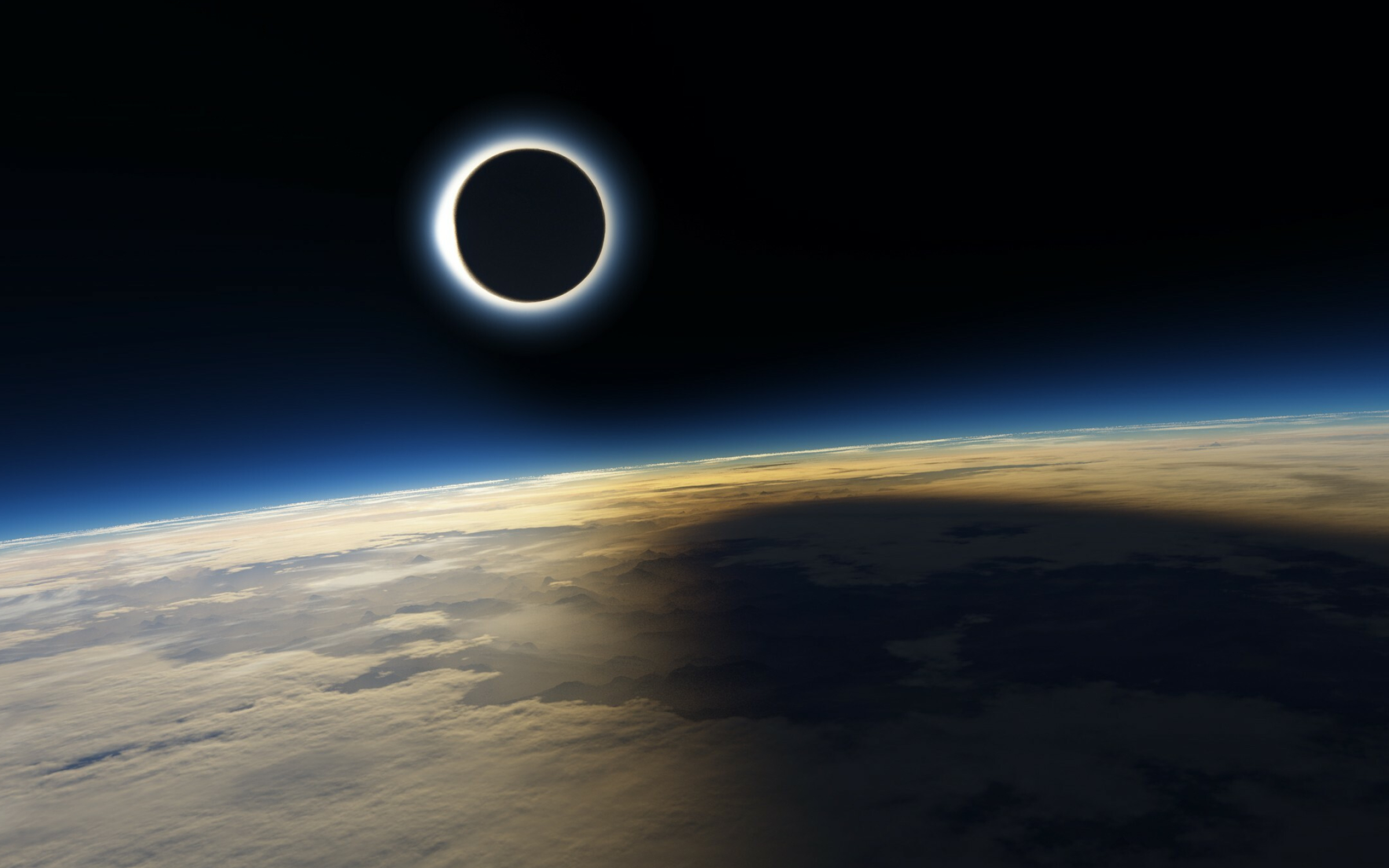 Sonnenfinsternis, Hintergrundbild herunterladen, Sonne Mond, Planet Finsternis, 2400x1500 HD Desktop