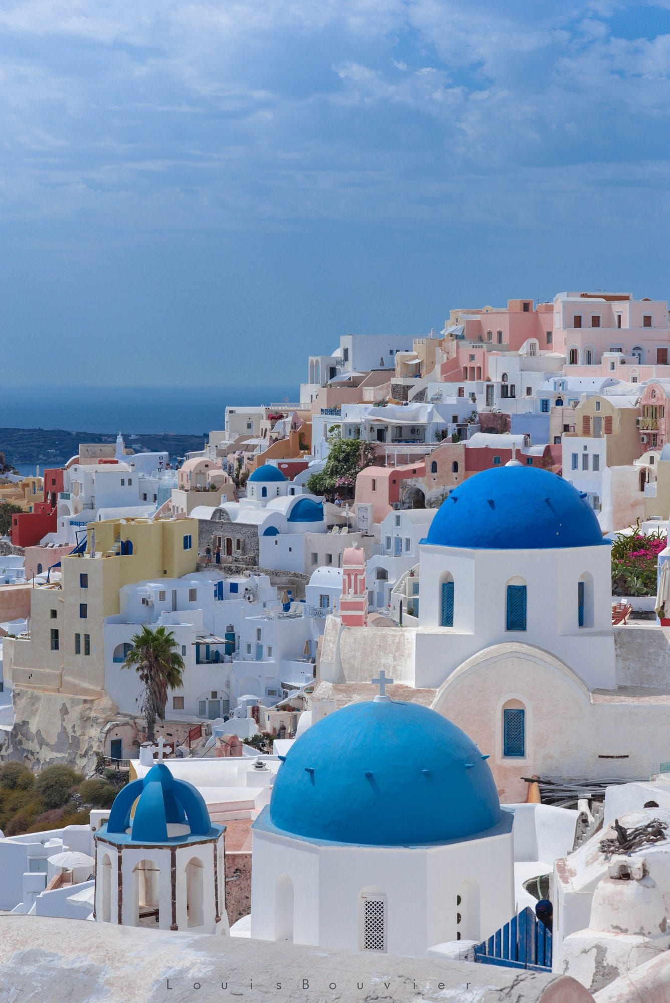 Blue Domes of Oia, Mystical allure, Captivating blue hues, Serene atmosphere, 1340x2000 HD Phone