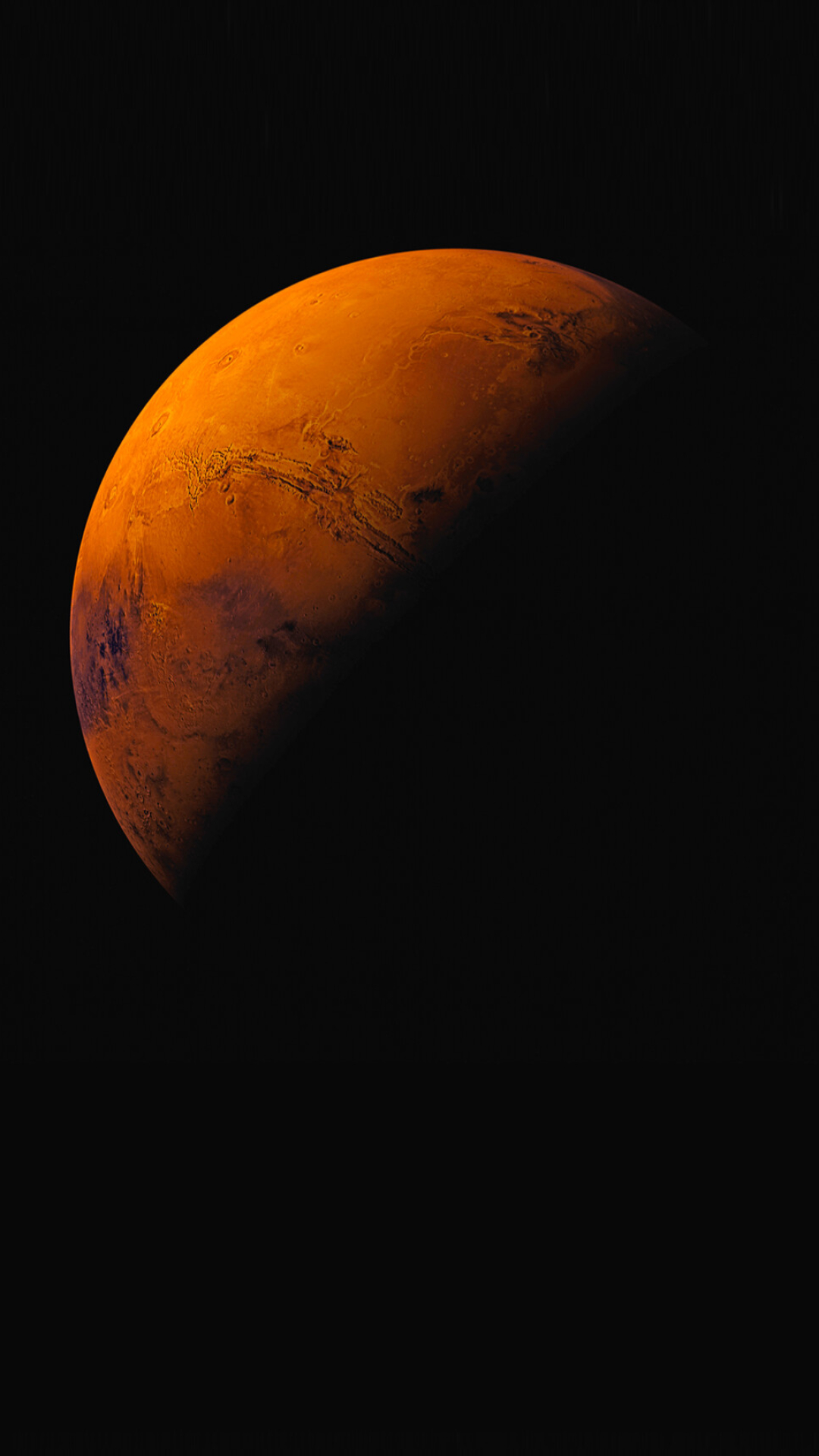 Mars: Space, The planet spins on its axis once every 24 hours 37 minutes. 1080x1920 Full HD Background.