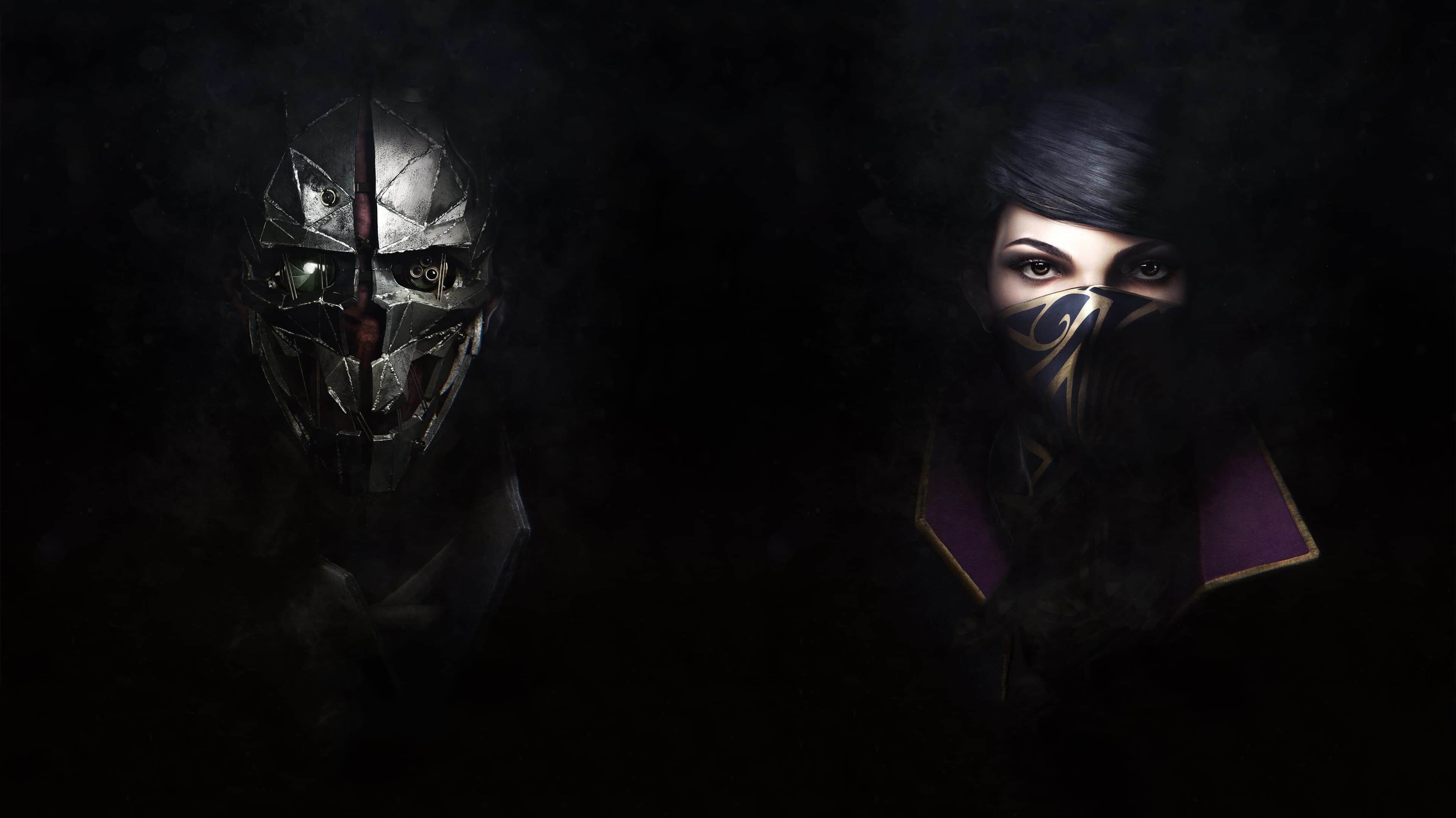 Dishonored: Emily and Corvo, Game character. 3840x2160 4K Wallpaper.