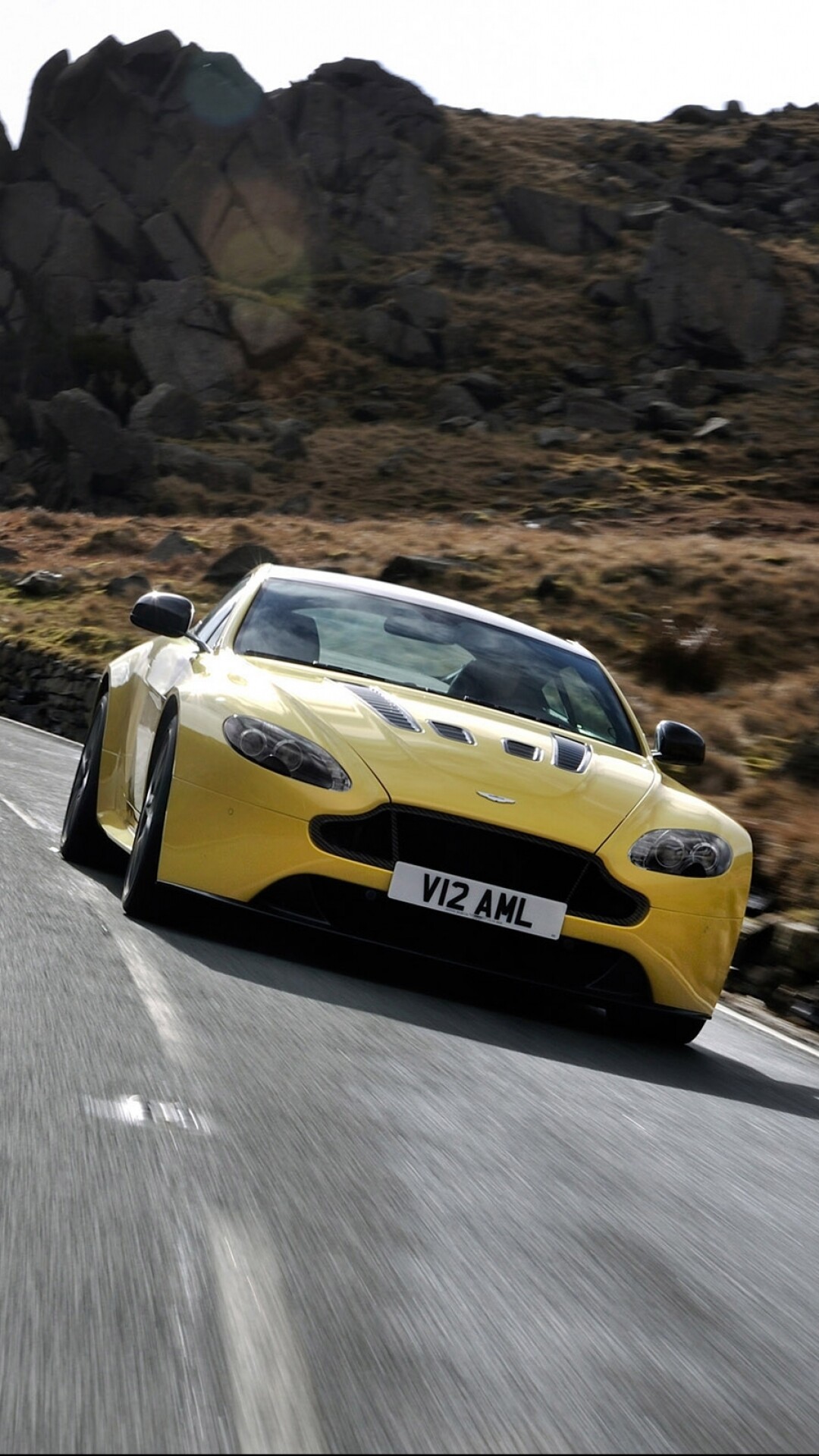 Aston Martin: V12 Vantage, Production limited to 249 examples globally. 1080x1920 Full HD Background.