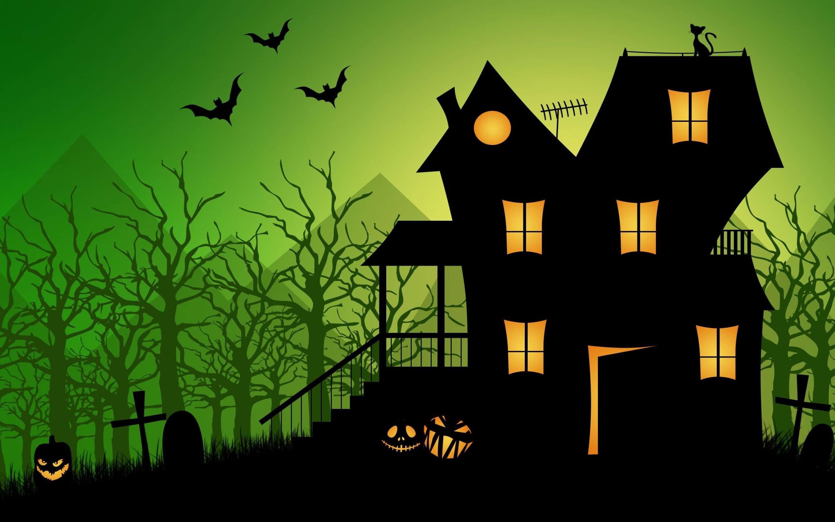 Halloween Haunted House, Spooky atmosphere, Creepy decorations, Mysterious aura, 2880x1800 HD Desktop